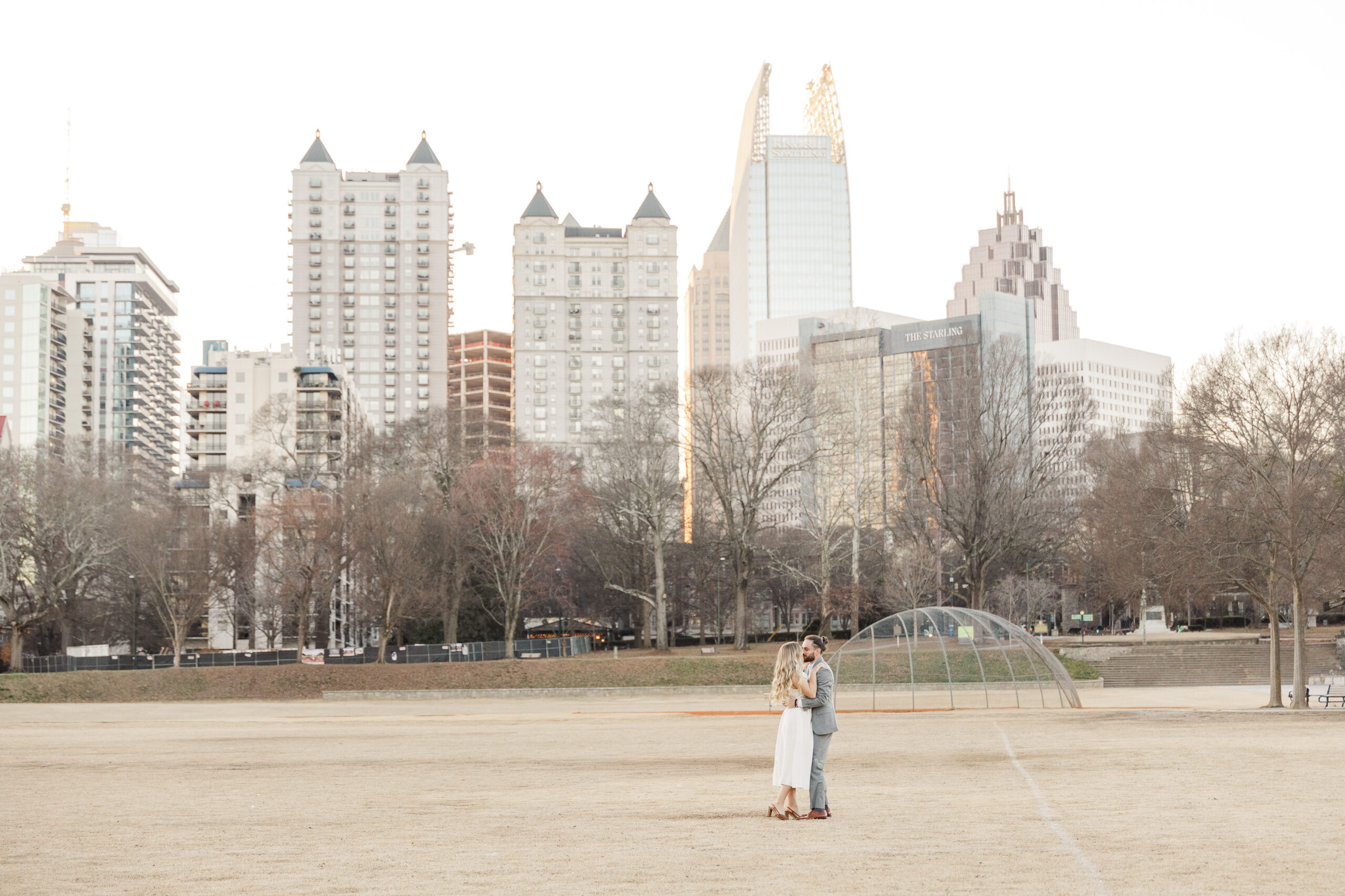 Atlanta Georgia wedding photographer, Piedmont Park Engagement Session photos of couple running